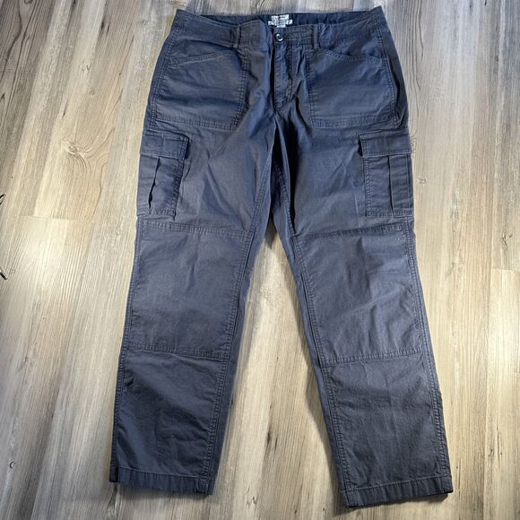 L.L.Bean Favorite Fit Womens Cargo Khaki Casual Pants  Blue Size 14 Petite - Picture 1 of 9